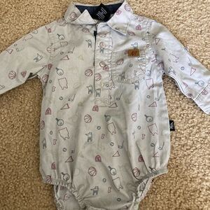 Infant Baby Boy American Hawk Polo Onesie Outfit